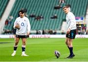 11 March 2023; Owen Farrell, right, and Marcus Smith of England before the Guinness Six Nations Rugby Championship match between England and France at Twickenham Stadium in London, England. Photo by Harry Murphy/Sportsfile