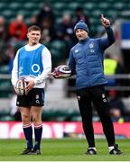 11 March 2023; England head coach Steve Borthwick, right, with Owen Farrell before the Guinness Six Nations Rugby Championship match between England and France at Twickenham Stadium in London, England. Photo by Harry Murphy/Sportsfile