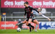 11 March 2023; Katie Lovely of Bohemians is tackled by Kerri Letmon of Shelbourne during the SSE Airtricity Women's Premier Division match between Bohemians and Shelbourne at Dalymount Park in Dublin. Photo by Tyler Miller/Sportsfile