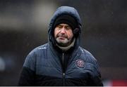 11 March 2023; Bohemians manager Sean Byrne leaves the field as he is shown a red card by referee Mark Houlihan during the SSE Airtricity Women's Premier Division match between Bohemians and Shelbourne at Dalymount Park in Dublin. Photo by Tyler Miller/Sportsfile