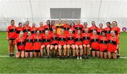 11 March 2023; The UCC squad before the 2023 Yoplait Ladies HEC Lynch Cup Final match between ATU Donegal and UCC at University of Galway Connacht GAA Air Dome in Bekan, Mayo. Photo by Piaras Ó Mídheach/Sportsfile