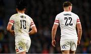 11 March 2023; Owen Farrell, right, and Marcus Smith of England during the Guinness Six Nations Rugby Championship match between England and France at Twickenham Stadium in London, England. Photo by Harry Murphy/Sportsfile