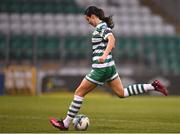 11 March 2023; Aoife Kelly of Shamrock Rovers shoots to score her side's second goal during the SSE Airtricity Women's Premier Division match between Shamrock Rovers and Treaty United at Tallaght Stadium in Dublin. Photo by Stephen Marken/Sportsfile