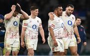 11 March 2023; England players Mako Vunipola, second from right, and Jamie George of England after the Guinness Six Nations Rugby Championship match between England and France at Twickenham Stadium in London, England. Photo by Harry Murphy/Sportsfile