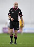 11 March 2023; Referee Gus Chapman during the 2023 Yoplait Ladies HEC O’Connor Cup Final match between DCU Dóchas Éireann and University of Limerick at University of Galway Connacht GAA Air Dome in Bekan, Mayo. Photo by Piaras Ó Mídheach/Sportsfile