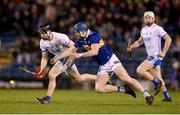 11 March 2023; Jamie Barron of Waterford in action against Alan Tynan of Tipperary during the Allianz Hurling League Division 1 Group B match between Tipperary and Waterford at FBD Semple Stadium in Thurles, Tipperary. Photo by Stephen McCarthy/Sportsfile