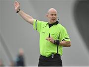11 March 2023; Referee Shane Curley during the 2023 Yoplait Ladies HEC Lynch Cup Final match between ATU Donegal and UCC at University of Galway Connacht GAA Air Dome in Bekan, Mayo. Photo by Piaras Ó Mídheach/Sportsfile
