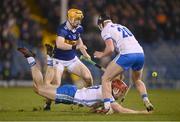 11 March 2023; Tadhg de Búrca and Iarlaith Daly, right, of Waterford in action against Jake Morris of Tipperary during the Allianz Hurling League Division 1 Group B match between Tipperary and Waterford at FBD Semple Stadium in Thurles, Tipperary. Photo by Stephen McCarthy/Sportsfile