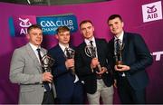 10 March 2023; Ballygunner players from the AIB GAA Hurling Club Team of The Year, from left, Philip, Mikey and Pauric Mahony, and Billy O'Keeffe, at the AIB Club Players Awards at Croke Park in Dublin. Photo by Ramsey Cardy/Sportsfile
