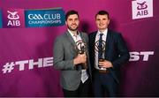 10 March 2023; Stephen, left, and Billy O’Keeffe of Ballygunner from the 2022 AIB GAA Hurling Club Team of The Year at the AIB Club Players Awards at Croke Park in Dublin. Photo by Ramsey Cardy/Sportsfile