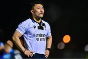 10 March 2023; Referee Takehito Namekawa during the U20 Six Nations Rugby Championship match between Scotland and Ireland at Scotstoun Stadium in Glasgow, Scotland. Photo by Brendan Moran/Sportsfile