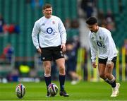 11 March 2023; Marcus Smith, right, and Owen Farrell of England before the Guinness Six Nations Rugby Championship match between England and France at Twickenham Stadium in London, England. Photo by Harry Murphy/Sportsfile