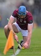 12 March 2023; Conor Cooney of Galway prepares to take a sideline cut during the Allianz Hurling League Division 1 Group B match between Clare and Galway at Cusack Park in Ennis, Clare. Photo by Ray McManus/Sportsfile
