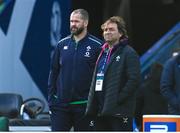 12 March 2023; Ireland head coach Andy Farrell, left, and IRFU performance director David Nucifora before the Guinness Six Nations Rugby Championship match between Scotland and Ireland at BT Murrayfield Stadium in Edinburgh, Scotland. Photo by Harry Murphy/Sportsfile