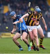 12 March 2023; Eoghan O'Donnell of Dublin in action against John Donnelly of Kilkenny during the Allianz Hurling League Division 1 Group A match between Kilkenny and Dublin at UPMC Nowlan Park in Kilkenny. Photo by John Sheridan/Sportsfile