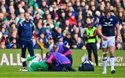 12 March 2023; Garry Ringrose of Ireland receives medical attention during the Guinness Six Nations Rugby Championship match between Scotland and Ireland at BT Murrayfield Stadium in Edinburgh, Scotland. Photo by Brendan Moran/Sportsfile