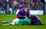 12 March 2023; Garry Ringrose of Ireland receives medical attention during the Guinness Six Nations Rugby Championship match between Scotland and Ireland at BT Murrayfield Stadium in Edinburgh, Scotland. Photo by Harry Murphy/Sportsfile