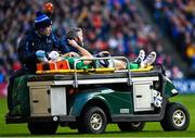 12 March 2023; Garry Ringrose of Ireland gives a thumbs-up as he is taken from the pitch on the medical buggy during the Guinness Six Nations Rugby Championship match between Scotland and Ireland at BT Murrayfield Stadium in Edinburgh, Scotland. Photo by Harry Murphy/Sportsfile