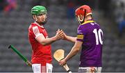 12 March 2023; Brian Roche of Cork with Conor Hearne of Wexford after the Allianz Hurling League Division 1 Group A match between Cork and Wexford at Páirc Ui Chaoimh in Cork. Photo by Eóin Noonan/Sportsfile