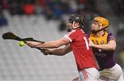 12 March 2023; Padraig Power of Cork in action against Simon Donohoe of Wexford during the Allianz Hurling League Division 1 Group A match between Cork and Wexford at Páirc Ui Chaoimh in Cork. Photo by Eóin Noonan/Sportsfile