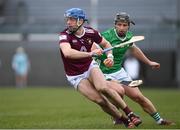 12 March 2023; Conor Shaw of Westmeath in action against Peter Casey of Limerick during the Allianz Hurling League Division 1 Group B match between Westmeath and Limerick at TEG Cusack Park in Mullingar, Westmeath. Photo by Tyler Miller/Sportsfile