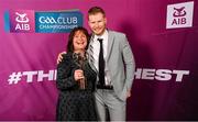 10 March 2023; Conor Ferris of Kilmacud Crokes, with his mother Francis, at the AIB Club Players Awards at Croke Park in Dublin. Photo by Ramsey Cardy/Sportsfile