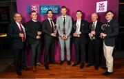 10 March 2023; Kilamcud Crokes representatives, from left, Gerry Walsh, Shane Cunningham, Andrew McGowan, Conor Ferris, Dara Mullin, football chairman Pat Horgan, Dan O'Brien at the AIB Club Players Awards at Croke Park in Dublin. Photo by Ramsey Cardy/Sportsfile