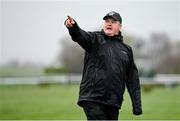 13 March 2023; Trainer Gordon Elliott on the gallops ahead of the Cheltenham Racing Festival at Prestbury Park in Cheltenham, England. Photo by Seb Daly/Sportsfile