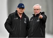 11 March 2023; UCC manager Joe Carroll, left, and selector Billy Twomey before the 2023 Yoplait Ladies HEC Lynch Cup Final match between ATU Donegal and UCC at University of Galway Connacht GAA Air Dome in Bekan, Mayo. Photo by Piaras Ó Mídheach/Sportsfile