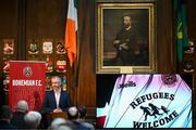 13 March 2023; Roderic O'Gorman TD, Minister for children, equality, disability, integration and youth, during the launch of Bohemian FC's Football Social Responsibility and Community Strategy at the Mansion House in Dublin. Photo by Stephen McCarthy/Sportsfile