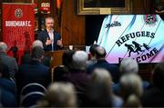 13 March 2023; Roderic O'Gorman TD, Minister for children, equality, disability, integration and youth, during the launch of Bohemian FC's Football Social Responsibility and Community Strategy at the Mansion House in Dublin. Photo by Stephen McCarthy/Sportsfile