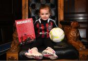13 March 2023; Bella Harte, age 4, from Chapleizod, Dublin, during the launch of Bohemian FC's Football Social Responsibility and Community Strategy at the Mansion House in Dublin. Photo by Stephen McCarthy/Sportsfile