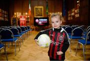 13 March 2023; Bella Harte, age 4, from Chapleizod, Dublin, during the launch of Bohemian FC's Football Social Responsibility and Community Strategy at the Mansion House in Dublin. Photo by Stephen McCarthy/Sportsfile