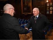 13 March 2023; FAI President Gerry McAnaney and Thomas Hynes, community director, Bohemian Football Club, left, during the launch of Bohemian FC's Football Social Responsibility and Community Strategy at the Mansion House in Dublin. Photo by Stephen McCarthy/Sportsfile