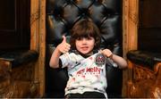 13 March 2023; Bran Hanley, age 4, from Cabra, Dublin, during the launch of Bohemian FC's Football Social Responsibility and Community Strategy at the Mansion House in Dublin. Photo by Stephen McCarthy/Sportsfile