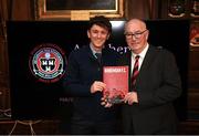 13 March 2023; Thomas Hynes, Community Credit Union, left, and Thomas Hynes, community director, Bohemian Football Club, during the launch of Bohemian FC's Football Social Responsibility and Community Strategy at the Mansion House in Dublin. Photo by Stephen McCarthy/Sportsfile