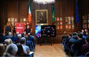 13 March 2023; Daniel Lambert, chief operating officer, Bohemian Football Club, during the launch of Bohemian FC's Football Social Responsibility and Community Strategy at the Mansion House in Dublin. Photo by Stephen McCarthy/Sportsfile