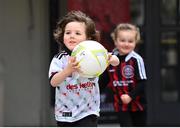 13 March 2023; Bran Hanley, age 4, from Cabra, and Bella Harte, age 4, from Chapleizod, during the launch of Bohemian FC's Football Social Responsibility and Community Strategy at the Mansion House in Dublin. Photo by Stephen McCarthy/Sportsfile