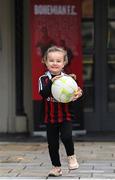 13 March 2023; Bella Harte, age 4, from Chapleizod, during the launch of Bohemian FC's Football Social Responsibility and Community Strategy at the Mansion House in Dublin. Photo by Stephen McCarthy/Sportsfile