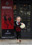 13 March 2023; Bella Harte, age 4, from Chapleizod, during the launch of Bohemian FC's Football Social Responsibility and Community Strategy at the Mansion House in Dublin. Photo by Stephen McCarthy/Sportsfile