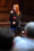 13 March 2023; Gemma Smith, head of programmes, Liverpool Football Club Foundation, during the launch of Bohemian FC's Football Social Responsibility and Community Strategy at the Mansion House in Dublin. Photo by Stephen McCarthy/Sportsfile