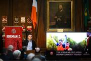 13 March 2023; James Flanagan, football social responsibility manager, Bohemian Football Club, during the launch of Bohemian FC's Football Social Responsibility and Community Strategy at the Mansion House in Dublin. Photo by Stephen McCarthy/Sportsfile