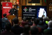 13 March 2023; Sean McCabe, head of climate justice & sustainability, Bohemian Football Club, during the launch of Bohemian FC's Football Social Responsibility and Community Strategy at the Mansion House in Dublin. Photo by Stephen McCarthy/Sportsfile