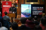 13 March 2023; Sean McCabe, head of climate justice & sustainability, Bohemian Football Club, during the launch of Bohemian FC's Football Social Responsibility and Community Strategy at the Mansion House in Dublin. Photo by Stephen McCarthy/Sportsfile