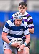 13 March 2023; Matthew Wyse of Blackrock College in action against Niall Fallon of Terenure College during the Bank of Ireland Leinster Schools Junior Cup Semi Final match between Terenure College and Blackrock College at Energia Park in Dublin. Photo by Piaras Ó Mídheach/Sportsfile