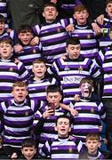 13 March 2023; Terenure College supporters after the drawn Bank of Ireland Leinster Schools Junior Cup Semi Final match between Terenure College and Blackrock College at Energia Park in Dublin. Photo by Piaras Ó Mídheach/Sportsfile