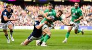 12 March 2023; Garry Ringrose of Ireland is tackled by Huw Jones of Scotland during the Guinness Six Nations Rugby Championship match between Scotland and Ireland at BT Murrayfield Stadium in Edinburgh, Scotland. Photo by Brendan Moran/Sportsfile