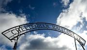 14 March 2023; A view of the original Cheltenham Racecourse entrance sign ahead of racing on day one of the Cheltenham Racing Festival at Prestbury Park in Cheltenham, England. Photo by Seb Daly/Sportsfile