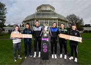 14 March 2023; SSE Airtricity Women’s Premier Division players, from left, Abbie Brophy of Wexford Youths, Alex Kavanagh of Shelbourne, Jessica Hennessy of Shamrock Rovers, Ciara Glackin of Athlone Town, Becky Watkins of Peamount United and Mia Dodd of Bohemians at Botanic Gardens in Dublin for the launch of TG4's coverage of the SSE Airtricity Women’s Premier Division. Photo by Stephen McCarthy/Sportsfile