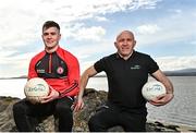 14 March 2023; In attendance at the launch of the 2023 EirGrid GAA Football U20 All-Ireland Championship at Bull Wall in Dublin are Tyrone U20 captain Ruairí Canavan, left, and Tyrone U20 manager Paul Devlin. EirGrid, the operator of Ireland’s electricity grid, is leading the transition to a low carbon energy future. Photo by Sam Barnes/Sportsfile